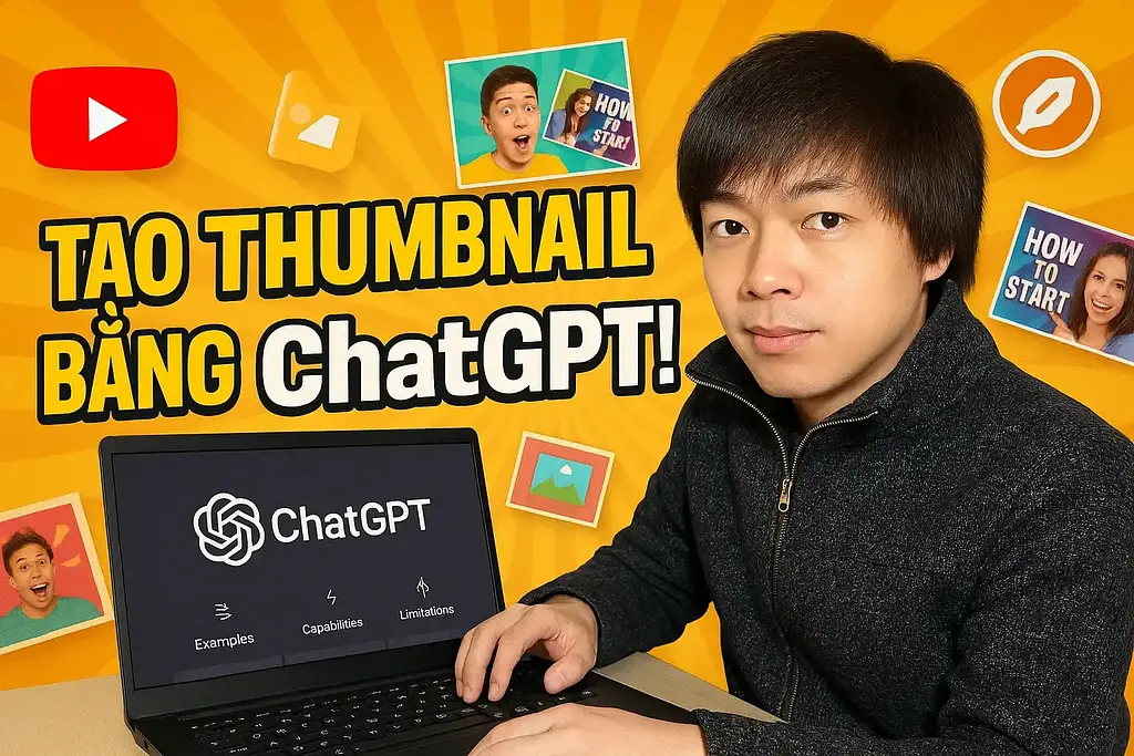 Dùng ChatGPT tạo ảnh thumbnail YouTube, blog