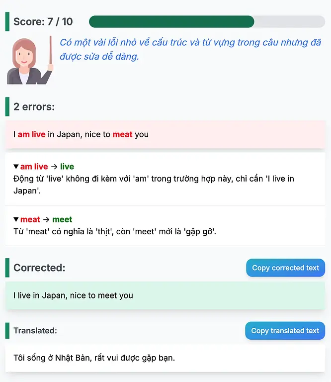 LangFix.com - Công cụ AI giúp sửa lỗi chính tả và lỗi ngữ pháp