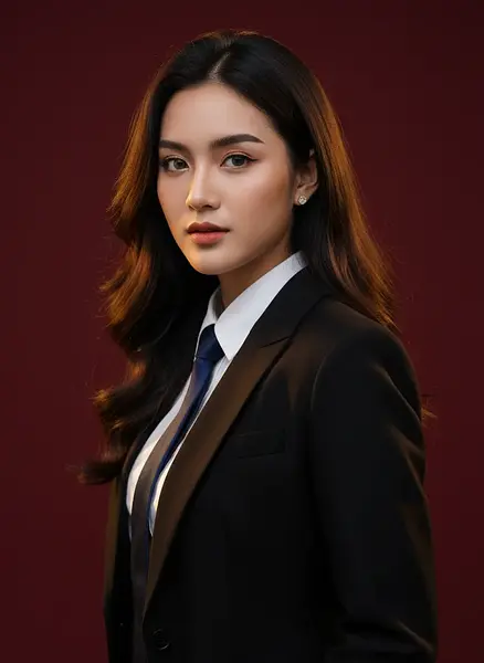 AIを使って簡単に美しい赤い背景のポートレート画像を作成する方法