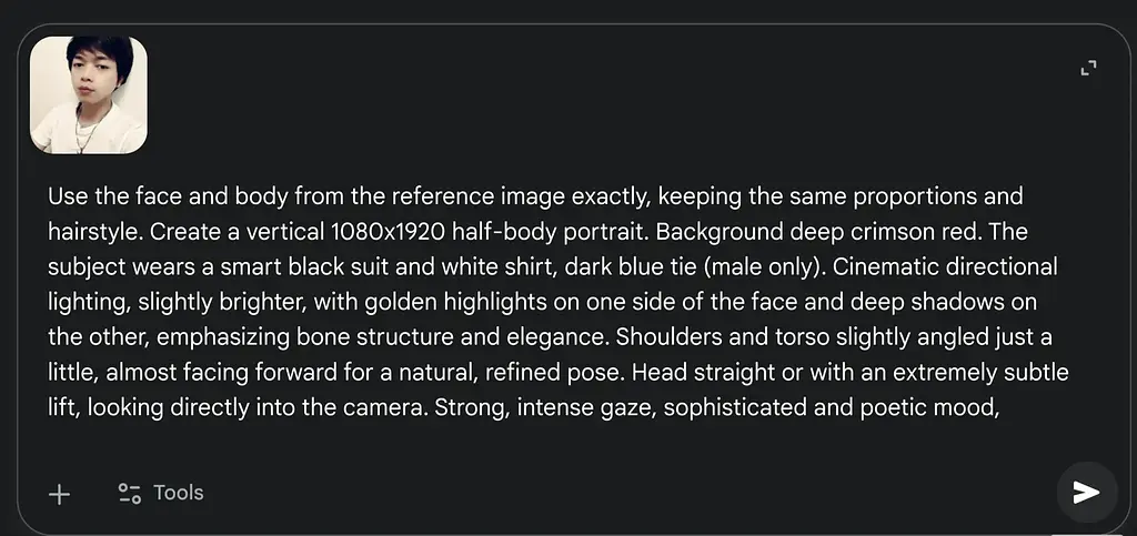 AIを使って簡単に美しい赤い背景のポートレート画像を作成する方法