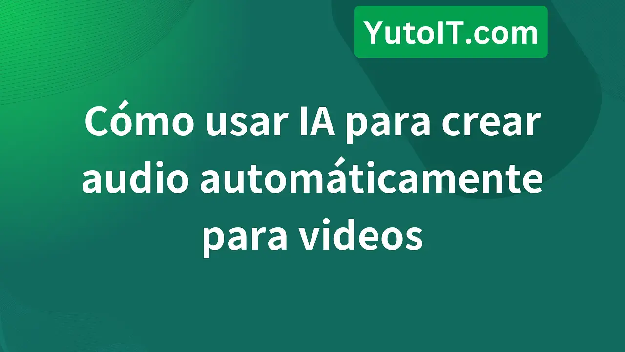Crea audio para videos automáticamente con IA en segundos